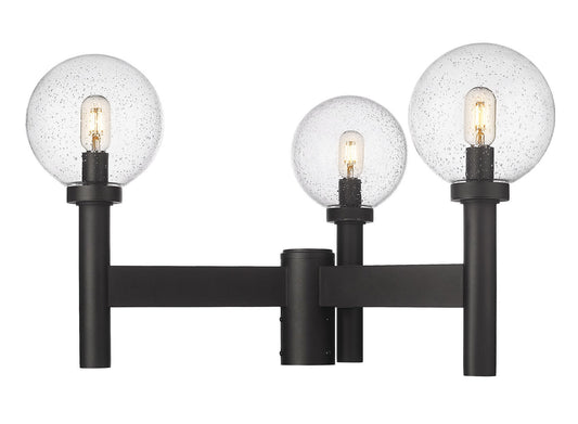 Z-LIte Laurent Three Light Outdoor Post Mount In Black