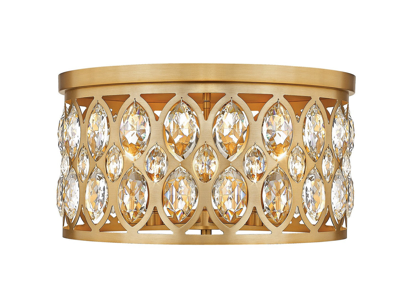 Z-LIte Dealey Five Light Flush Mount In Heirloom Brass