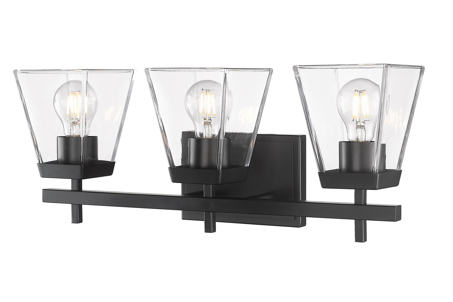 Z-LIte Lauren Three Light Vanity In Matte Black