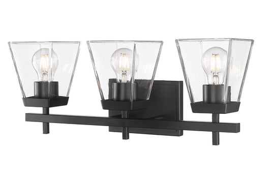Z-LIte Lauren Three Light Vanity In Matte Black