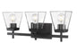 Z-LIte Lauren Three Light Vanity In Matte Black