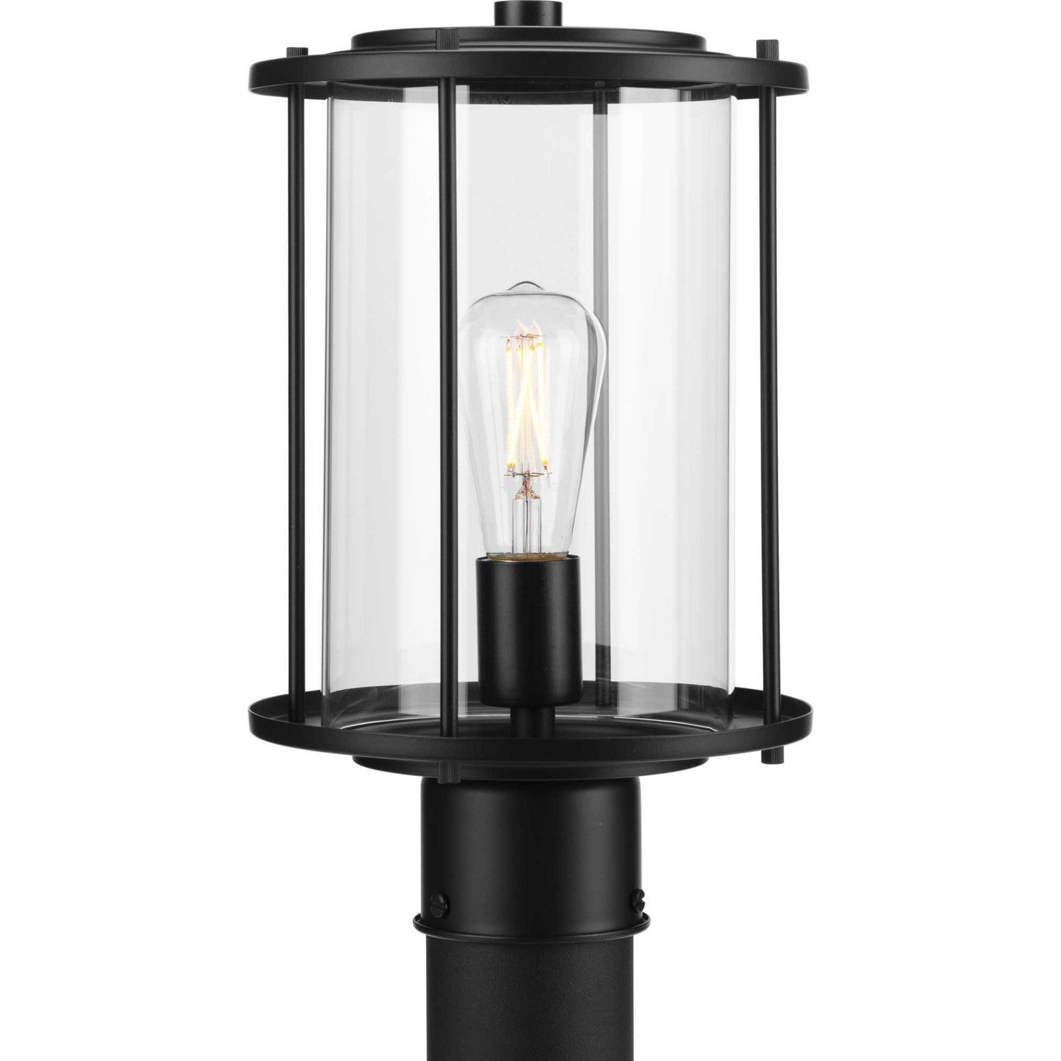  Gunther 1-Light Outdoor Post Lantern In Matte Black