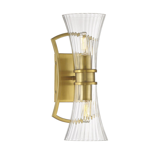  Bennington Two Light Wall Sconce In Warm Brass