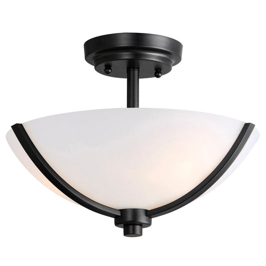 Maxim Deven 3-Light Semi-Flush Mount In Black