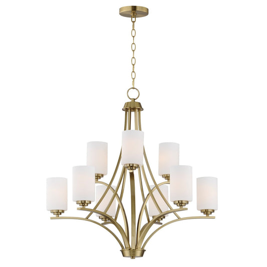 Maxim Deven 9-Light Chandelier In Satin Brass