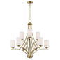 Maxim Deven 9-Light Chandelier In Satin Brass