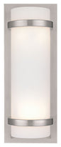  Fieldale Lodge 2-Light Wall Sconce In Brushed Nickel & Etched White Glass