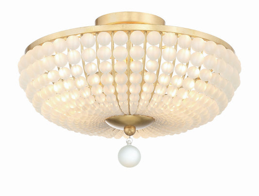  Bella 3-Light Ceiling Mount In Antique Gold