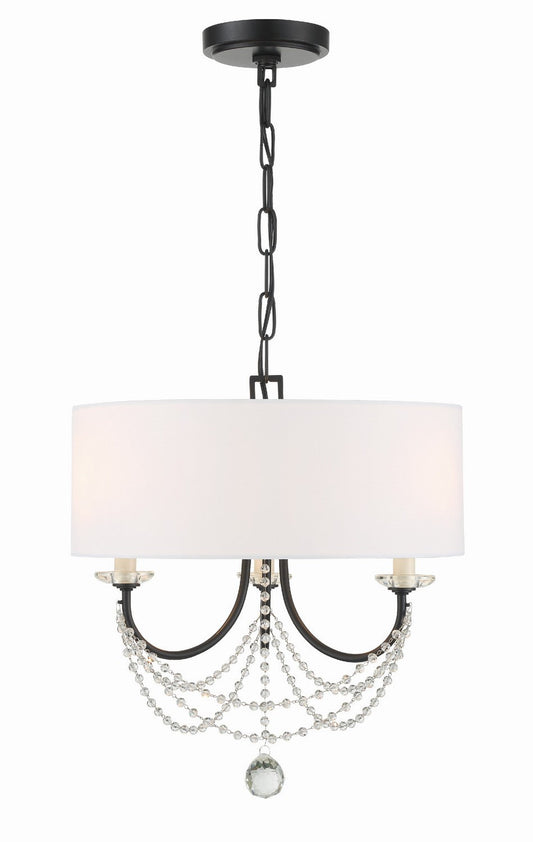  Delilah 3-Light Mini Chandelier In Matte Black