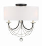  Delilah 3-Light Ceiling Mount In Matte Black