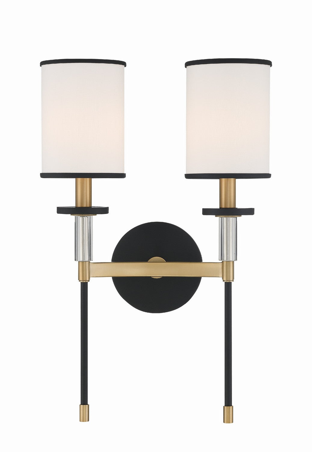  Hatfield 2-Light Wall Mount In Black Forged / Vibrant Gold