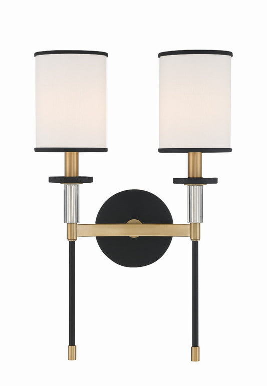  Hatfield 2-Light Wall Mount In Black Forged / Vibrant Gold