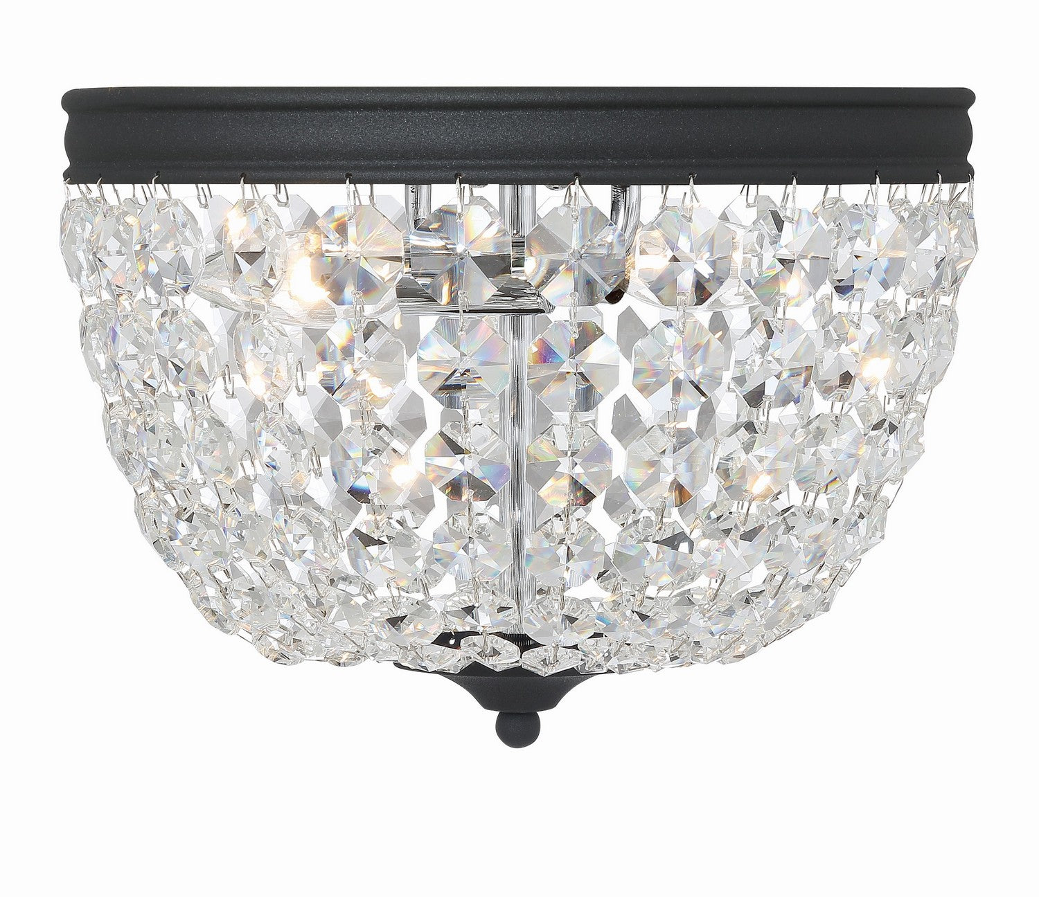  Nola 2-Light Ceiling Mount In Black Forged