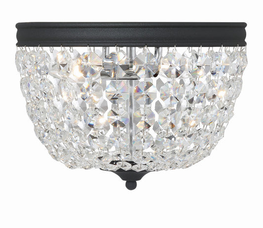  Nola 2-Light Ceiling Mount In Black Forged
