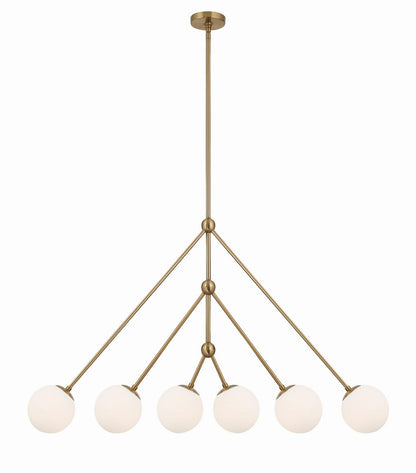  Omni 6-Light Chandelier In Aged Brass