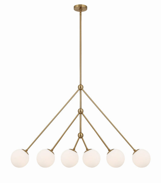  Omni 6-Light Chandelier In Aged Brass