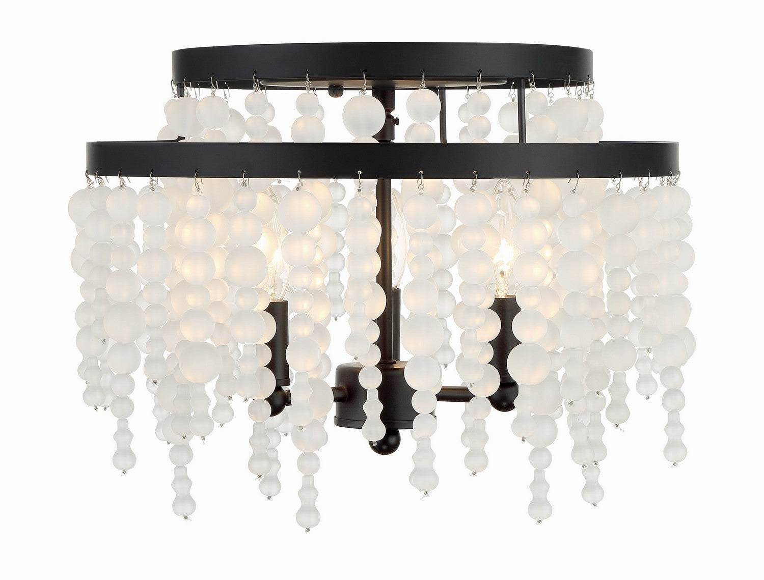  Poppy 3-Light Ceiling Mount In Matte Black