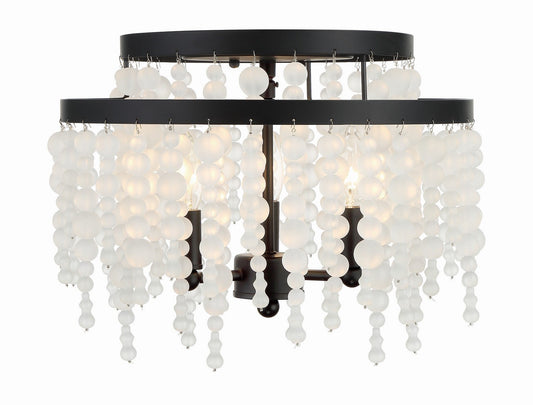  Poppy 3-Light Ceiling Mount In Matte Black