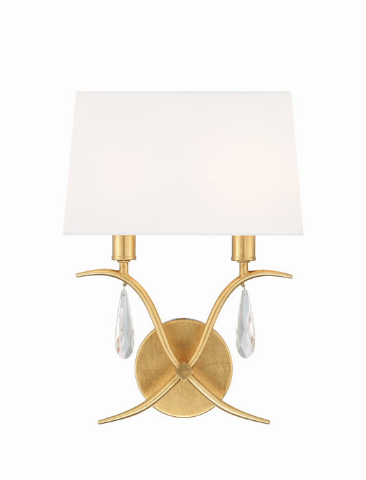  Rollins 2-Light Wall Mount In Antique Gold