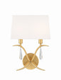  Rollins 2-Light Wall Mount In Antique Gold