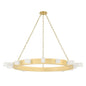  Citrine LED Chandelier In Vintage Brass