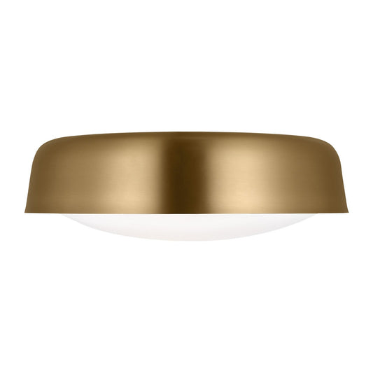  Draper 2-Light Flush Mount In Burnished Brass