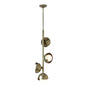  Brooklyn 4-Light Double Shade Vertical Pendant In Modern Brass With Oil Rubbed Bronze Accent