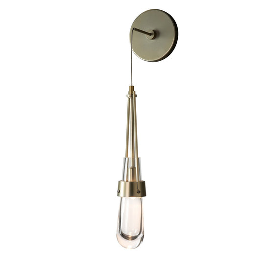  Link Clear Glass Low Voltage Sconce In Modern Brass