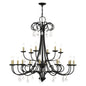 Livex Lighting Daphne 18-Light Chandelier In Black With Antique Brass