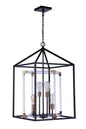  Aaron 4-Light Pendant In Flat Black/Satin Brass