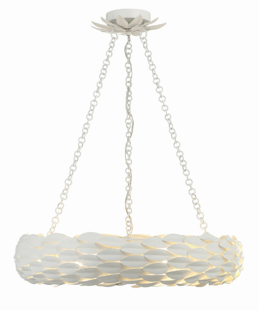  Broche 6-Light Pendant In Matte White
