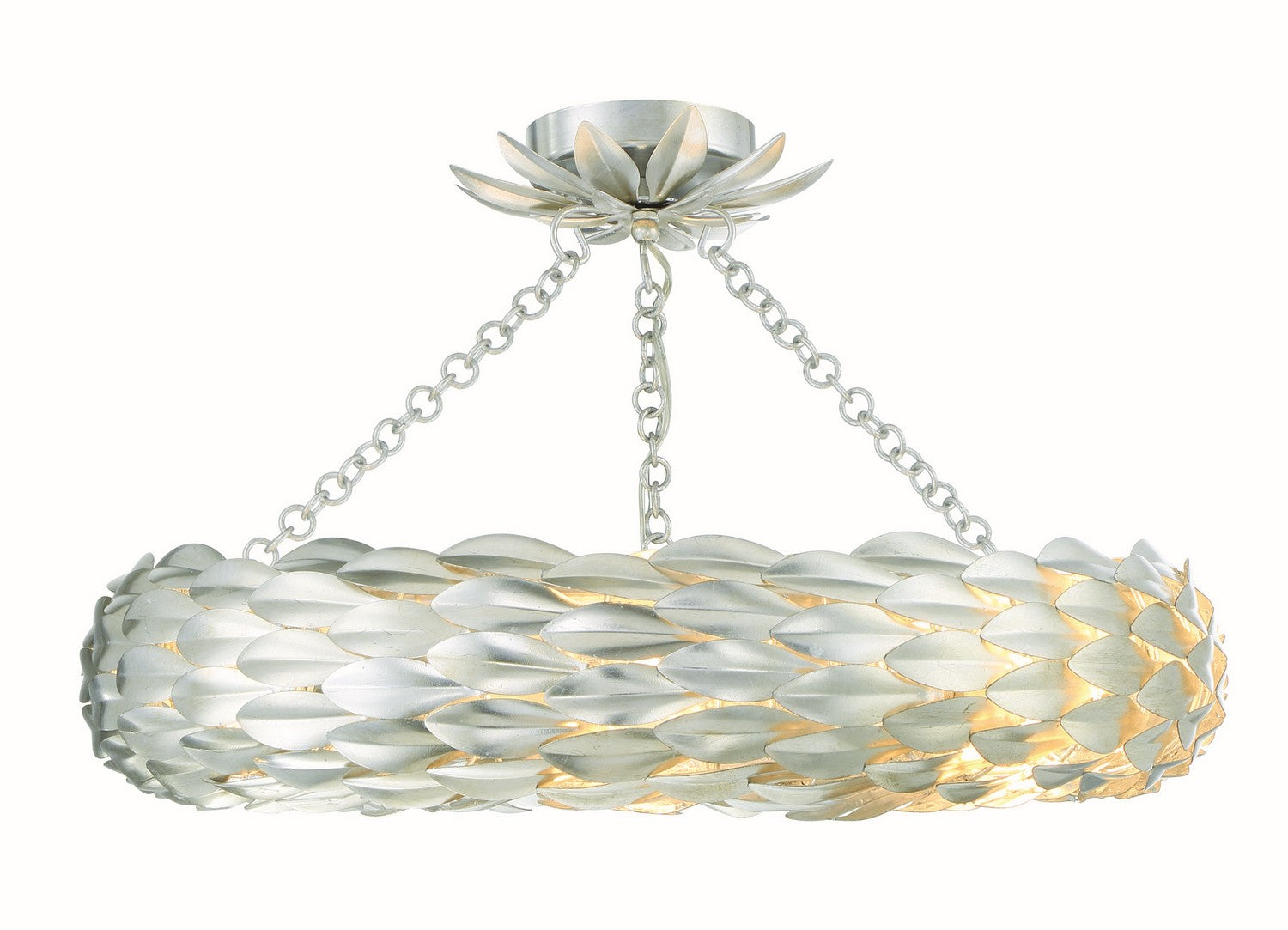  Broche 6-Light Ceiling Mount In Antique Silver
