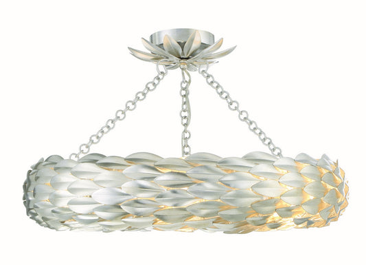  Broche 6-Light Ceiling Mount In Antique Silver