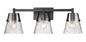 Z-LIte Analia Three Light Vanity In Matte Black