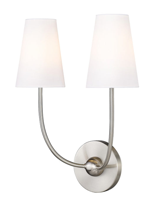 Z-LIte Shannon Two Light Wall Sconce In Brushed Nickel