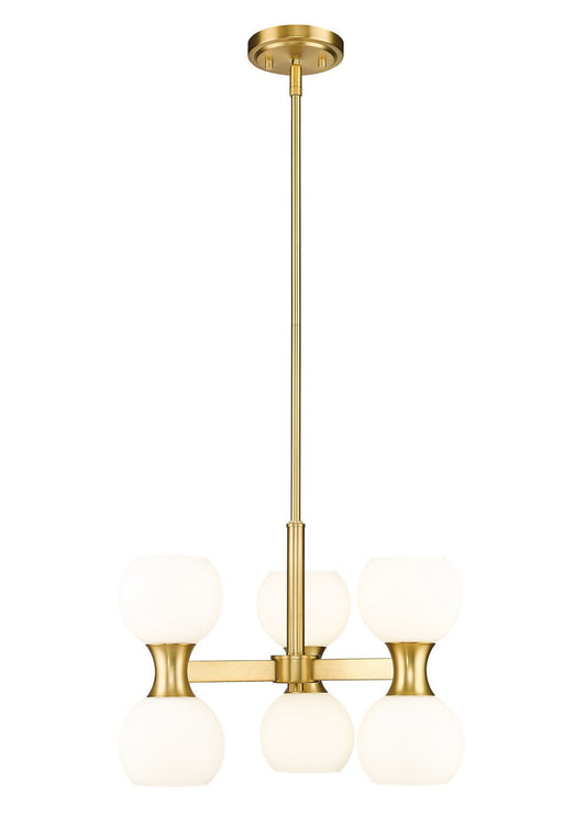 Z-LIte Artemis Six Light Chandelier In Modern Gold
