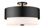 Z-LIte Counterpoint Three Light Semi Flush Mount In Matte Black