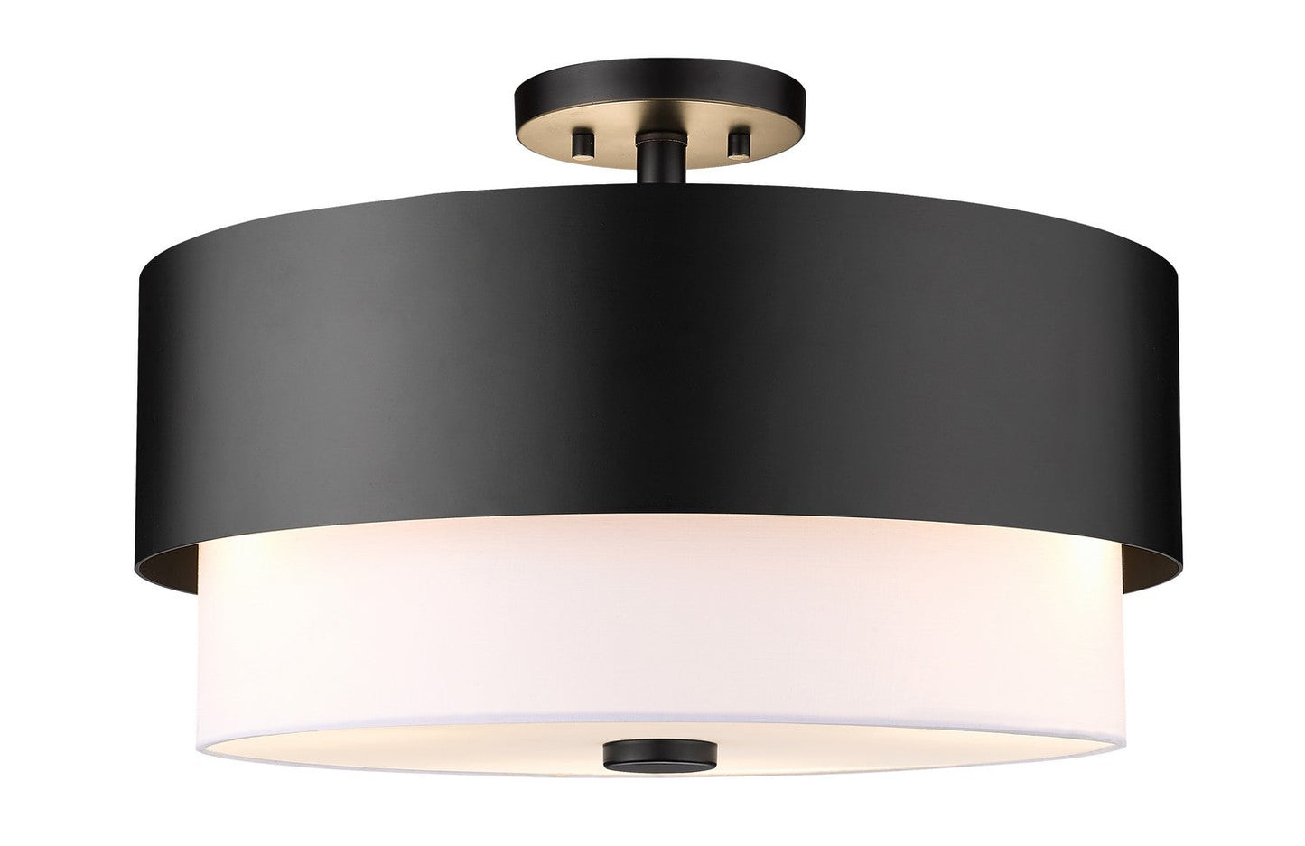 Z-LIte Counterpoint Three Light Semi Flush Mount In Matte Black