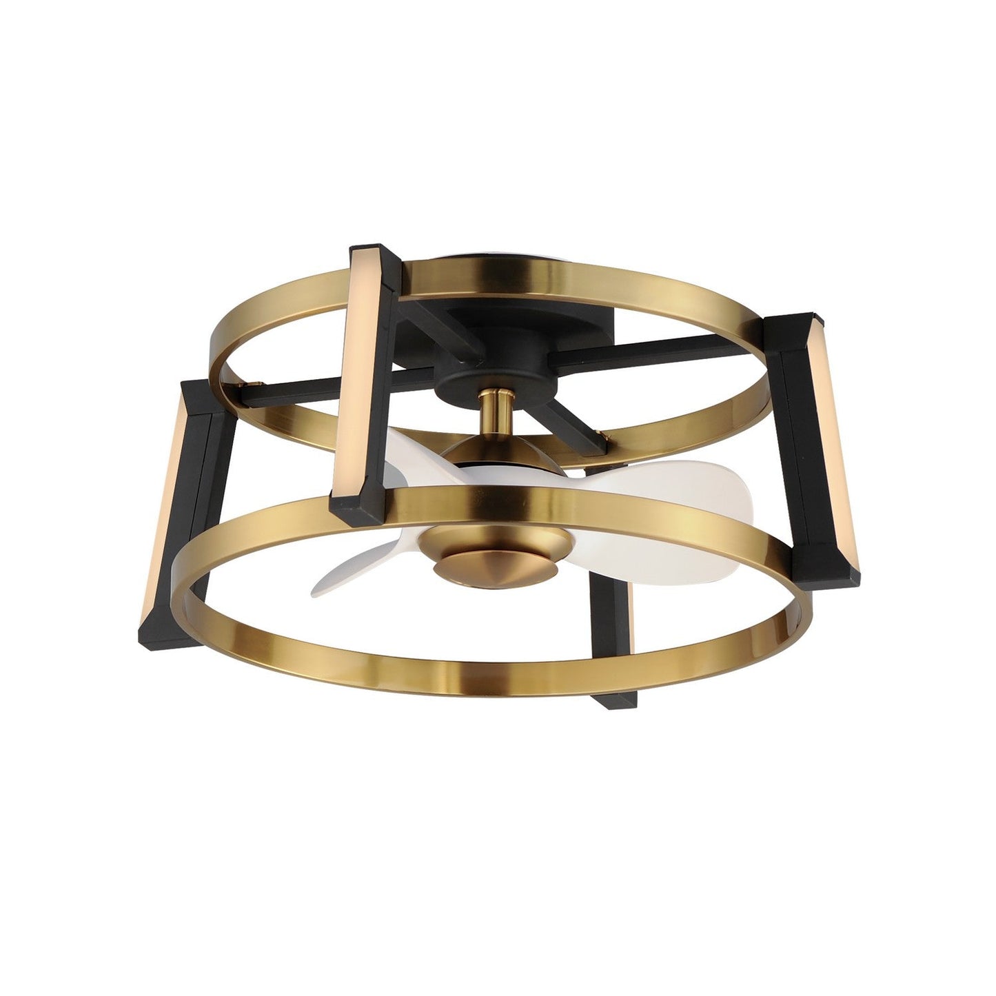 Maxim Darling LED Fandelight In Black / Natural Aged Brass