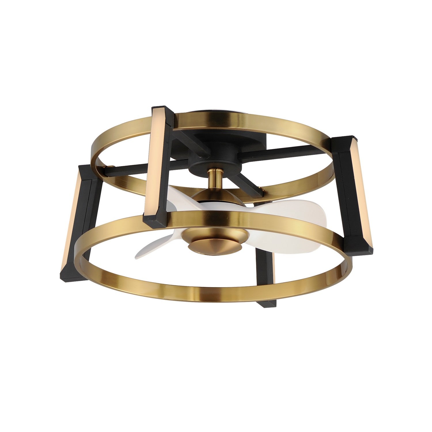 Maxim Darling LED Fandelight In Black / Natural Aged Brass