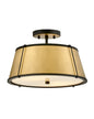  Clarke LED Semi-Flush Mount In Black With Lacquered Dark Brass Accents