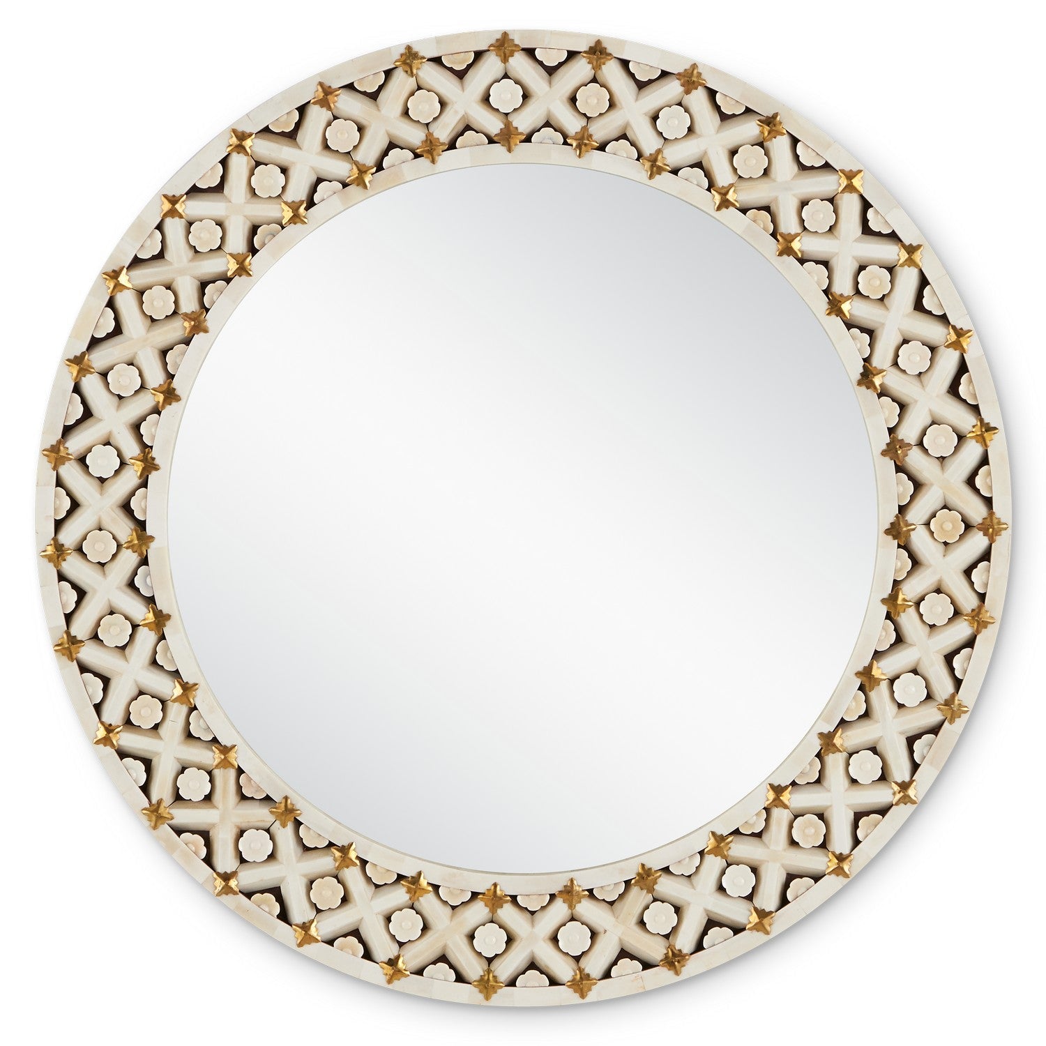  Ellaria Mirror In Natural & Brass