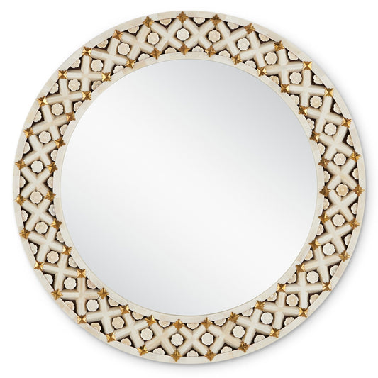  Ellaria Mirror In Natural & Brass