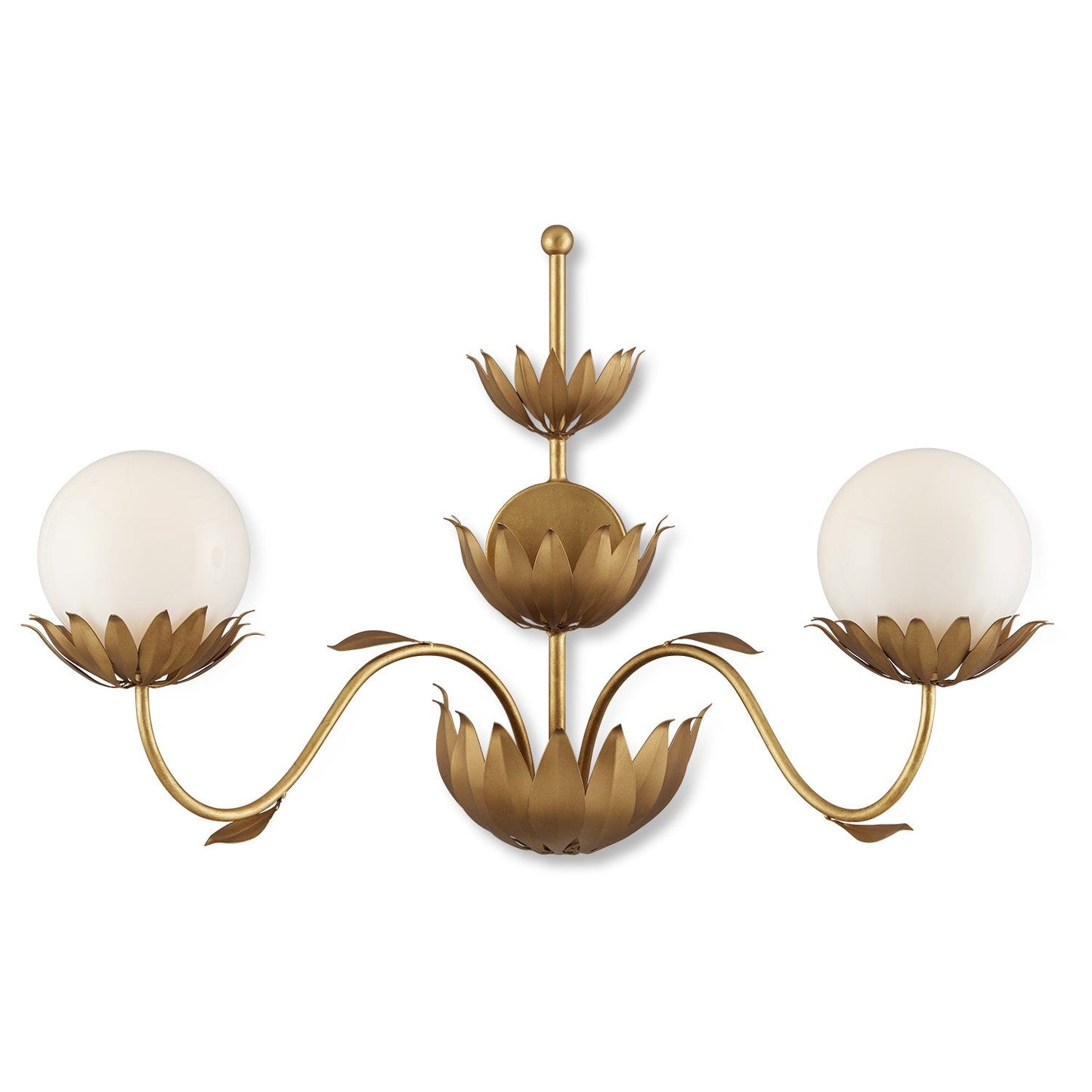  Mirasole 2-Light Wall Sconce In Contemporary Gold Leaf & Gold & White