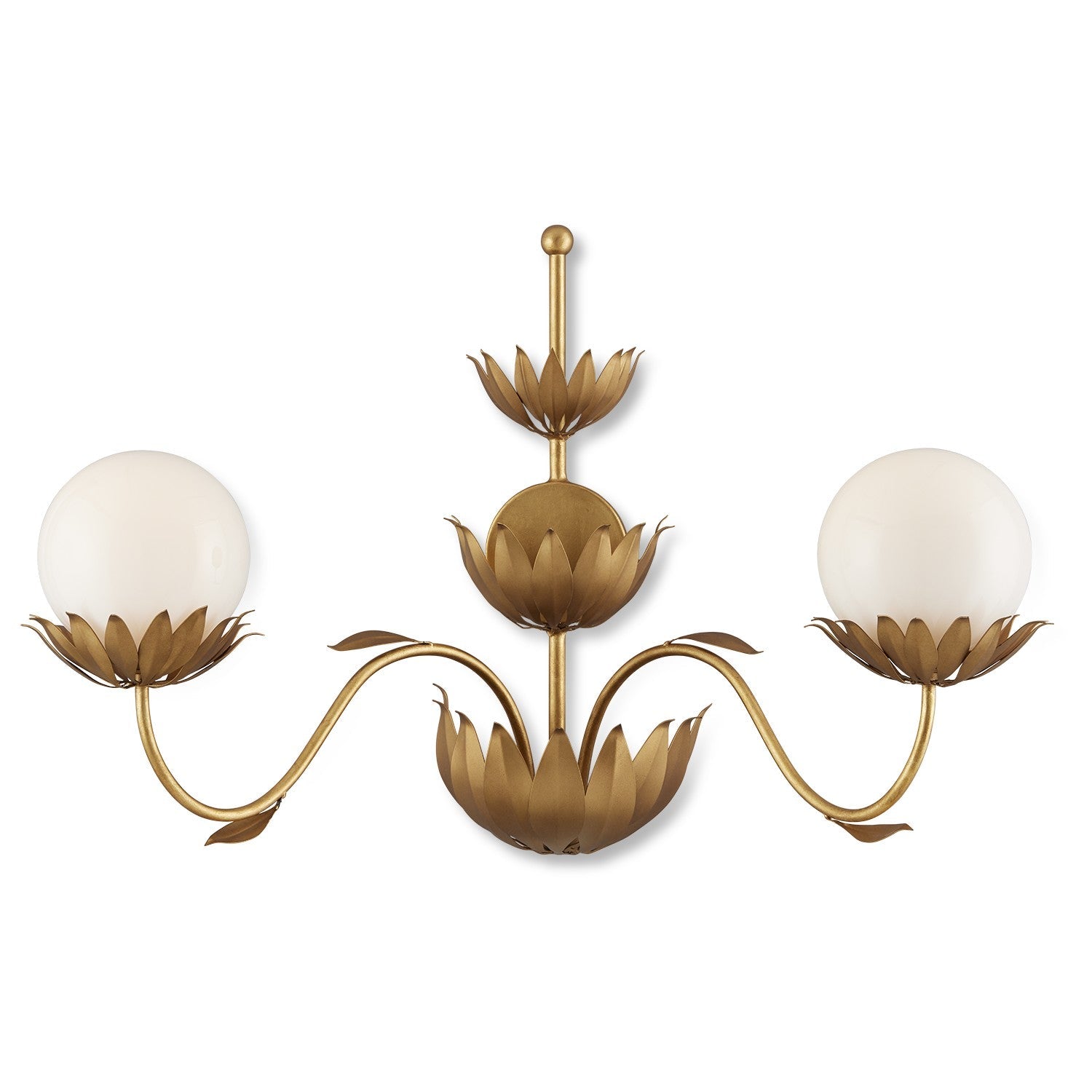  Mirasole 2-Light Wall Sconce In Contemporary Gold Leaf & Gold & White