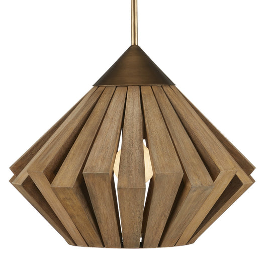  Plunge 1-Light Pendant In Brass & Toffee