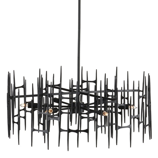  Attingham 6-Light Chandelier In Satin Black
