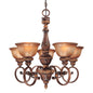  Illuminati 5-Light Chandelier In Illuminati Bronze & Silver Patina Glass