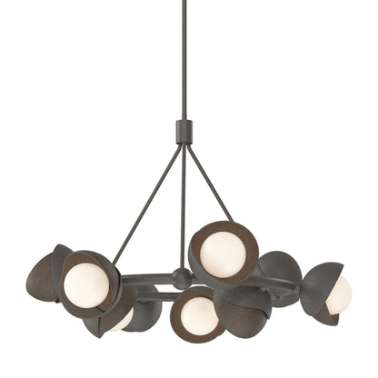  Brooklyn 9-Light Double Shade Ring Pendant In Dark Smoke