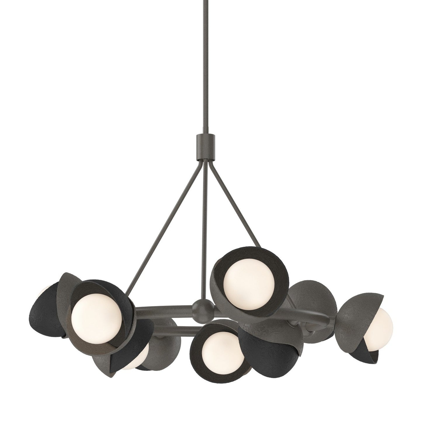 Brooklyn 9-Light Double Shade Ring Pendant In Dark Smoke